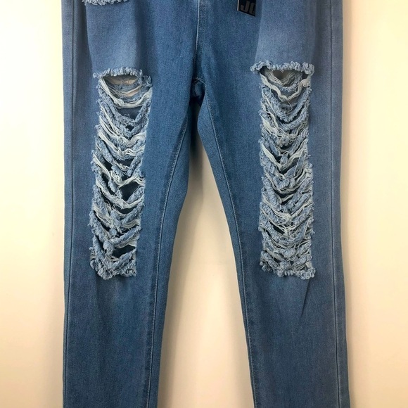 JCJQ Heavily Distressed Bell Bottom Jeans. - Picture 8 of 14